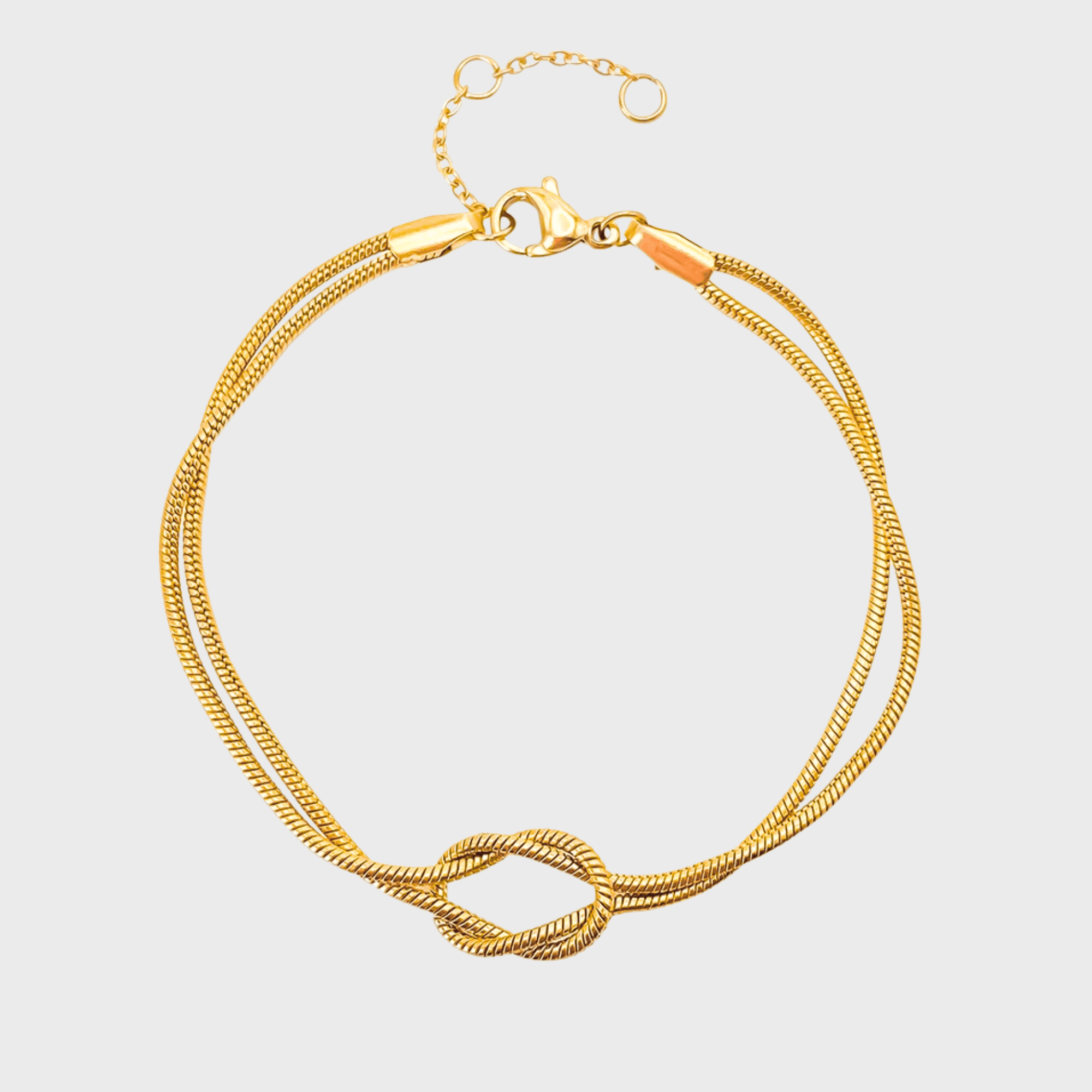 Eternal Knot Bracelet, 14K gold-tone waterproof bracelet that won’t darken. A meaningful gift for mom, partner, best friend, sister, daughter, or someone special.