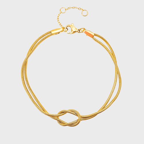 Eternal Knot Bracelet, 14K gold-tone waterproof bracelet that won’t darken. A meaningful gift for mom, partner, best friend, sister, daughter, or someone special.