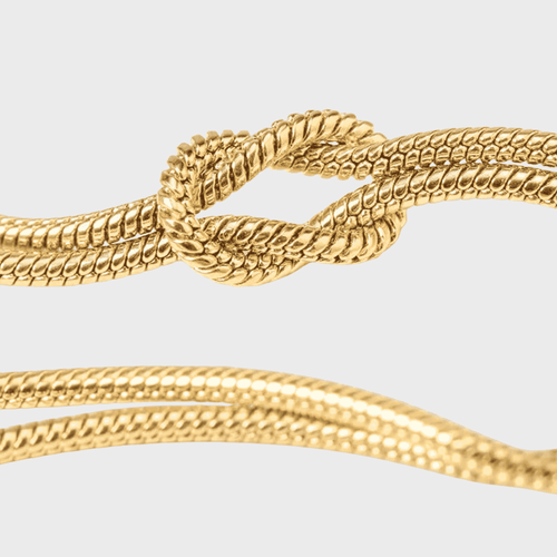 Eternal Knot Bracelet, 14K gold-tone waterproof bracelet that won’t darken. A meaningful gift for mom, partner, best friend, sister, daughter, or someone special.