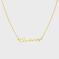 Personalized name choker necklace with custom nameplate pendant in stainless steel, 14K gold plated and silver plated
